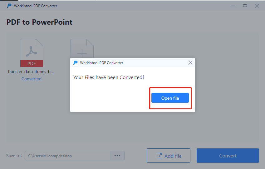 workintool pdf to ppt open file